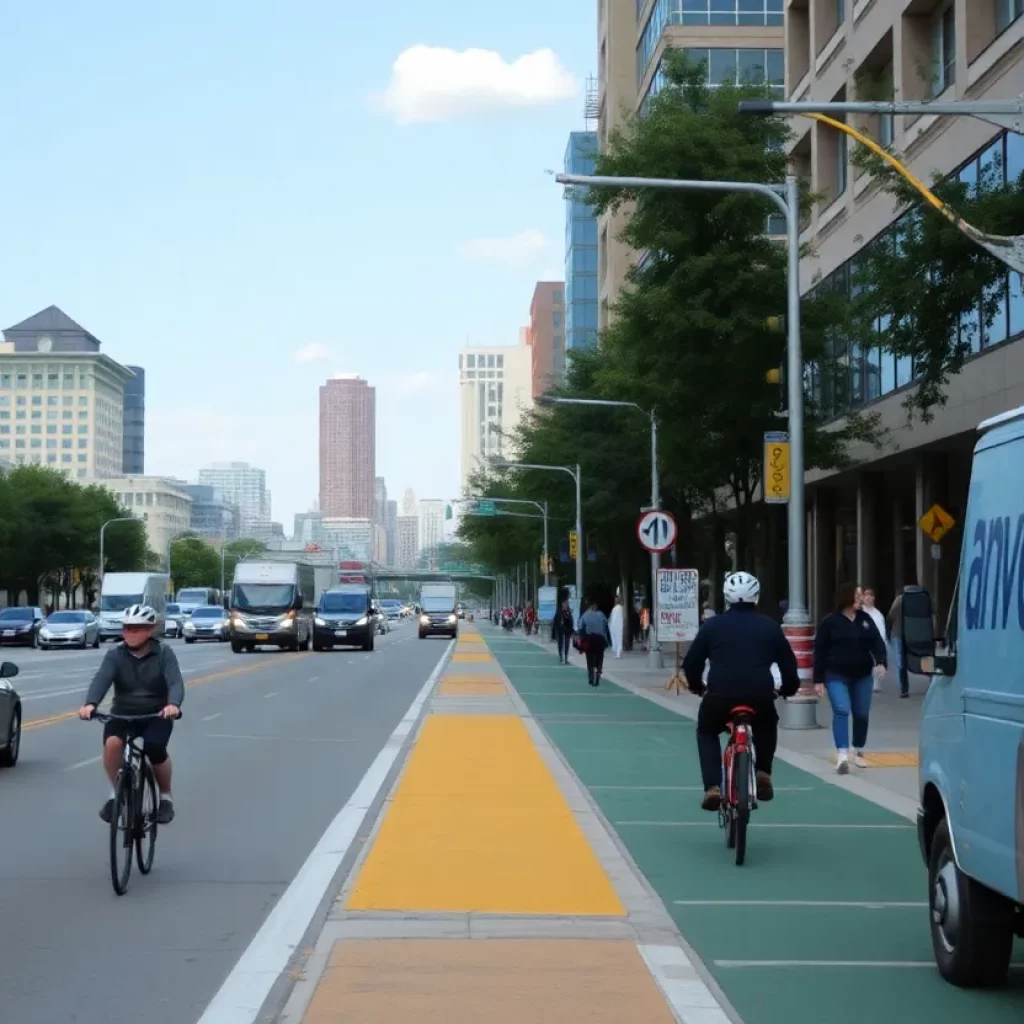 Construction scene in Charlotte for transportation improvements