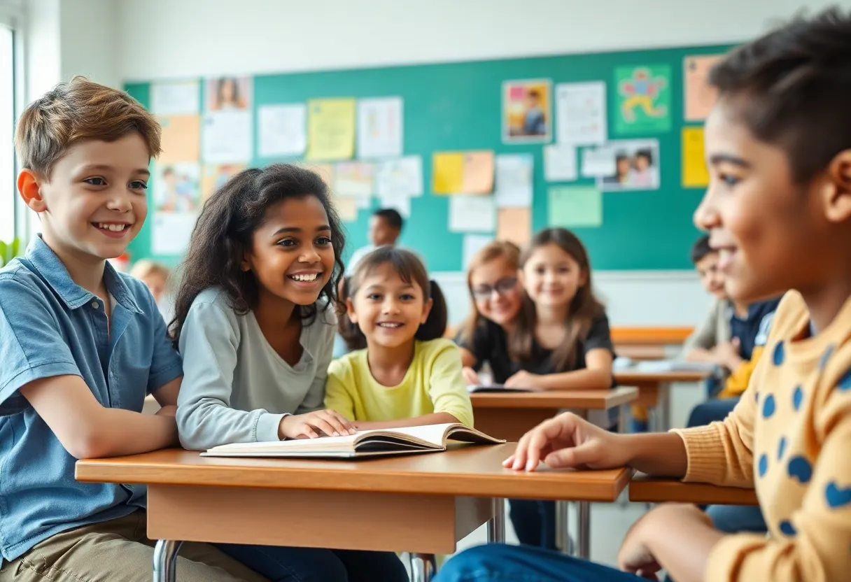 Students engaged in classroom activities