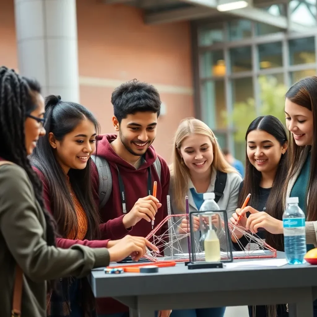 Students collaborating on STEM projects at UNC Charlotte
