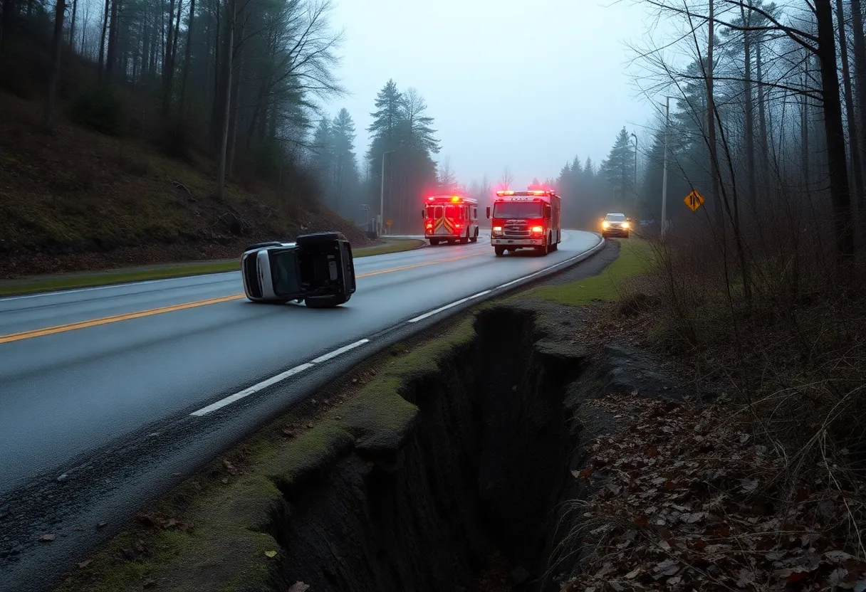 Overturned vehicle at the scene of Malik Taylor's accident in Concord