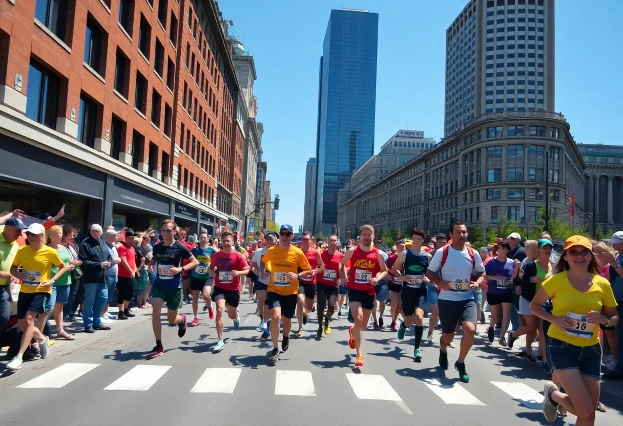 Runners participating in the Around the Crown 10K race in Charlotte