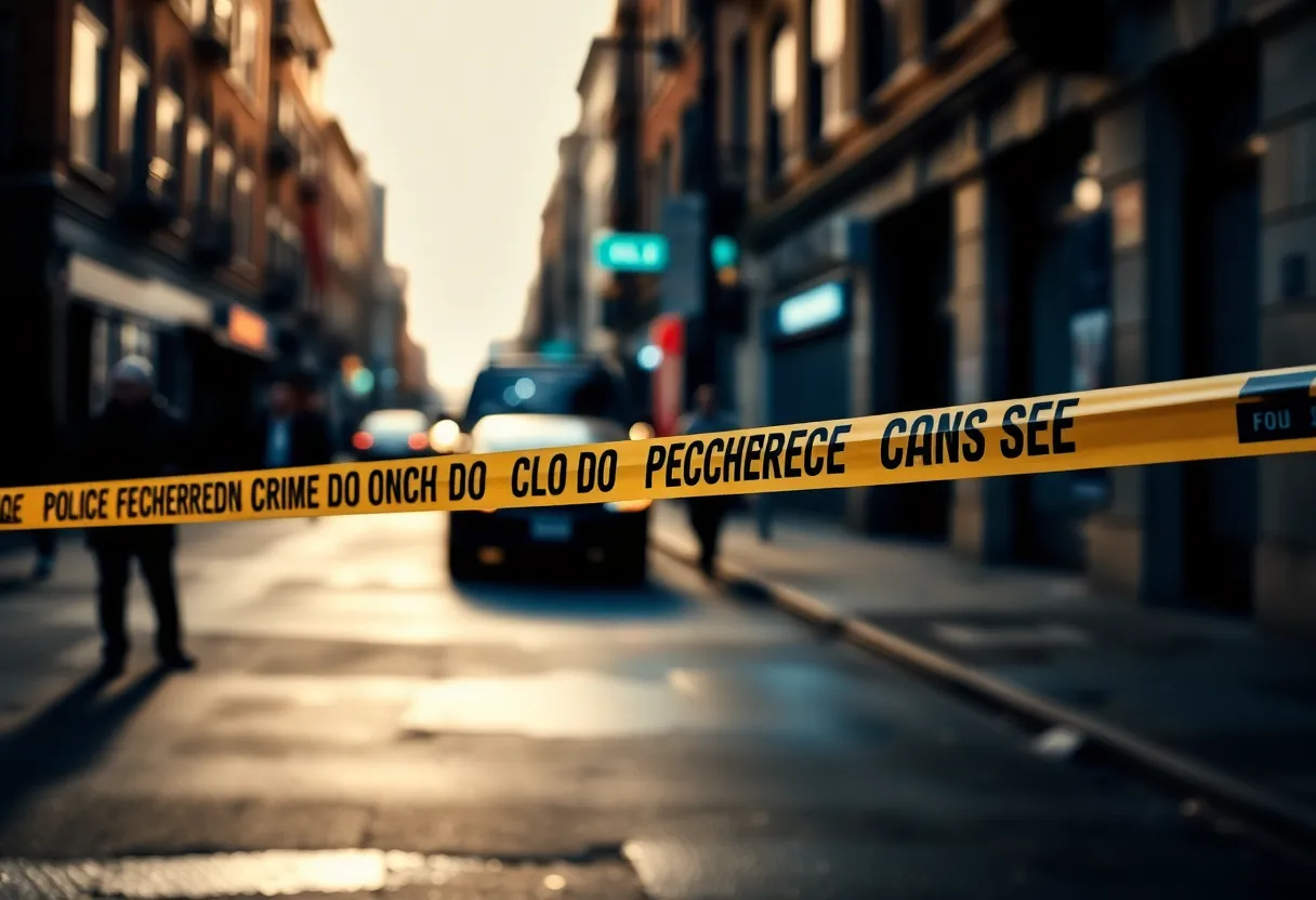 Crime scene in Charlotte with police tape