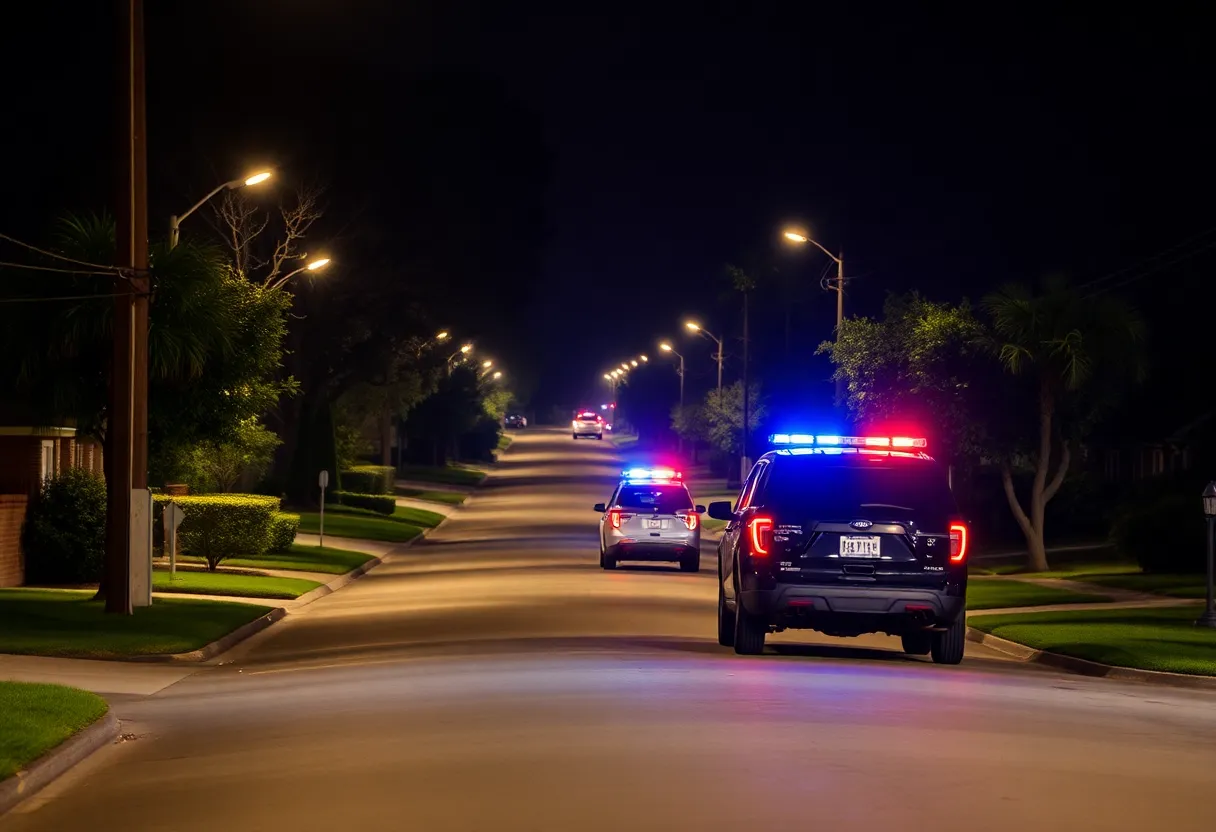 Police vehicles at the scene of a shooting incident in Charlotte