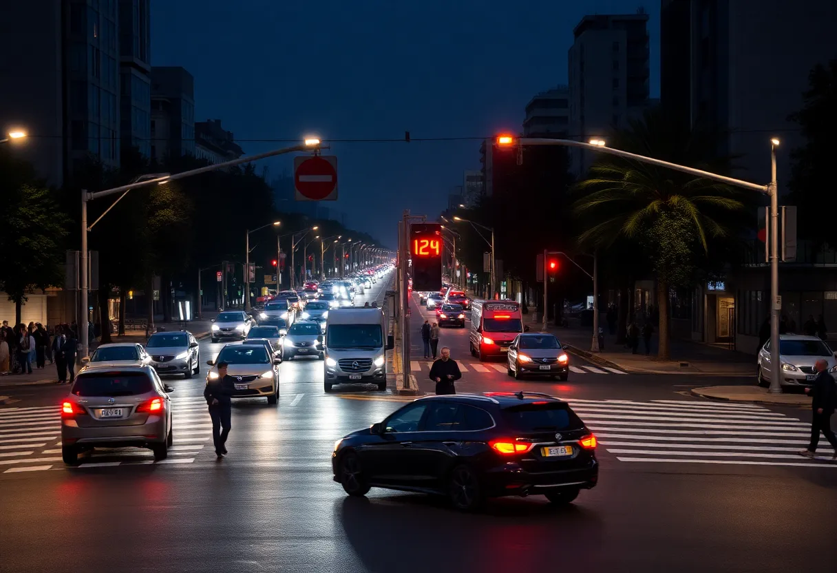 Busy intersection in Charlotte at night highlighting road safety issues
