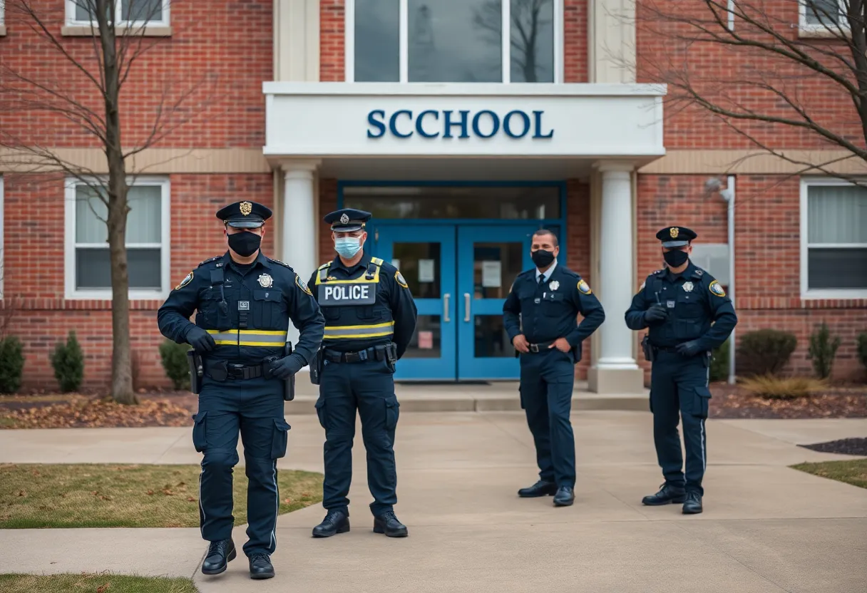 Police presence outside a Charlotte school