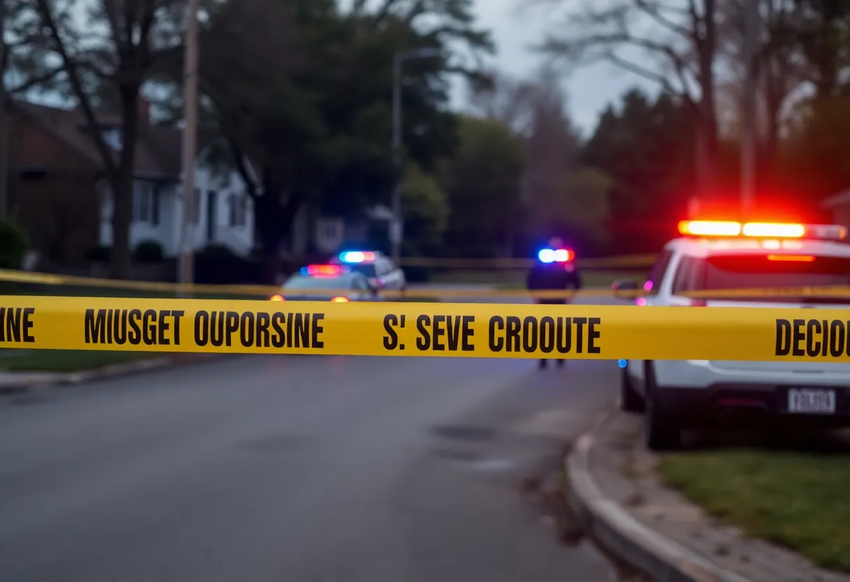 Police officers investigating a shooting scene in Charlotte