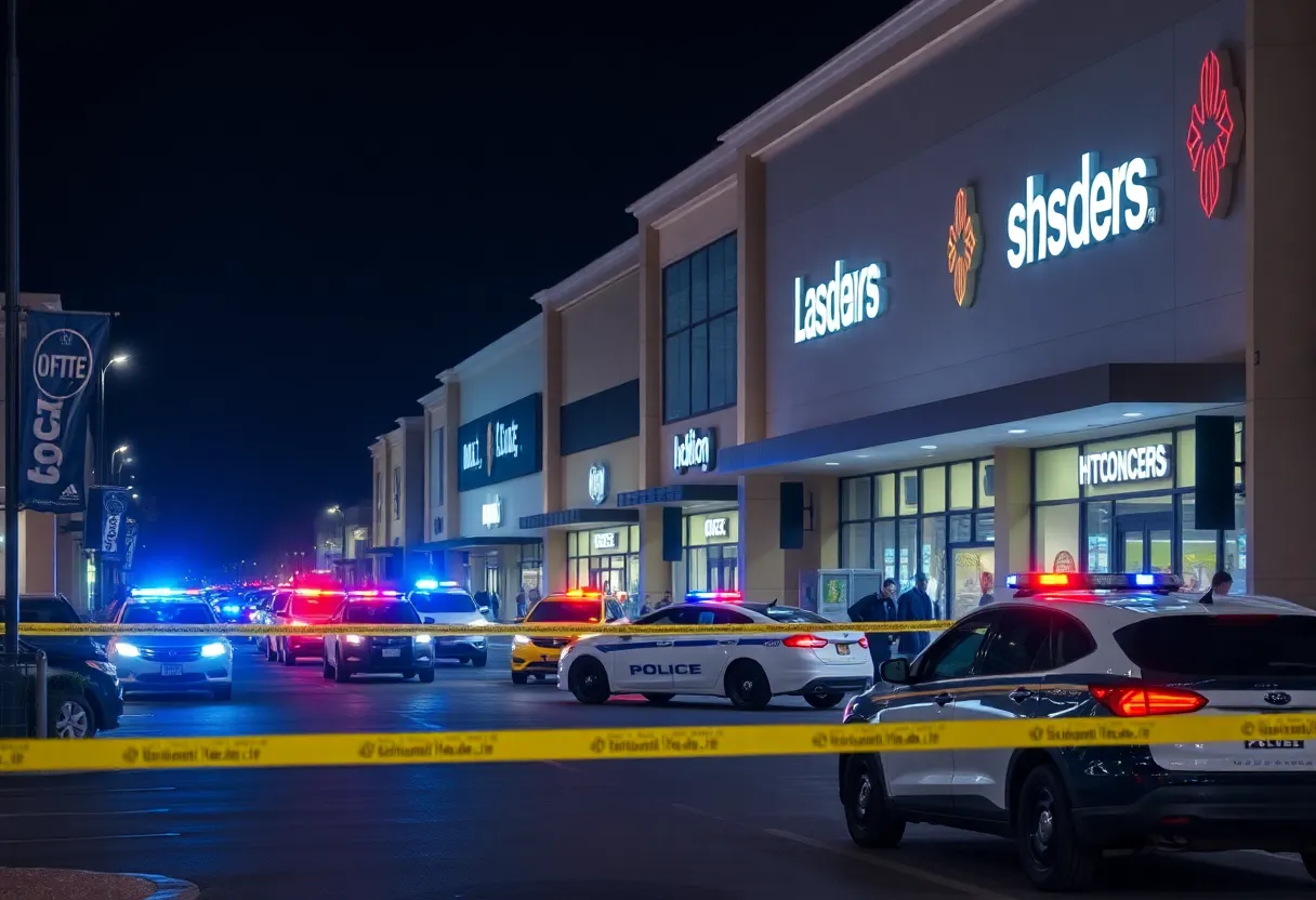 Investigation at a South Charlotte shopping center after a shooting incident.