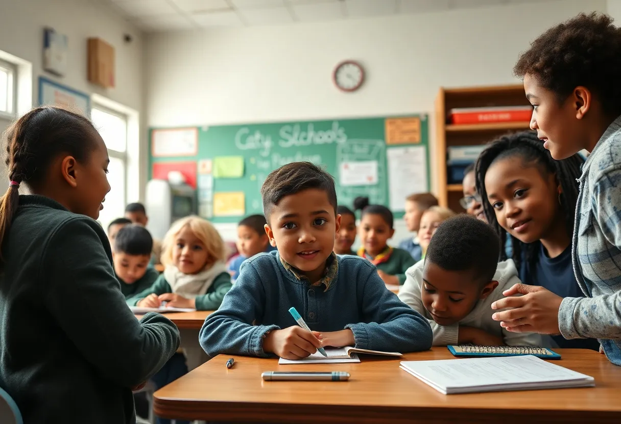 Students and educators in a supportive school setting.