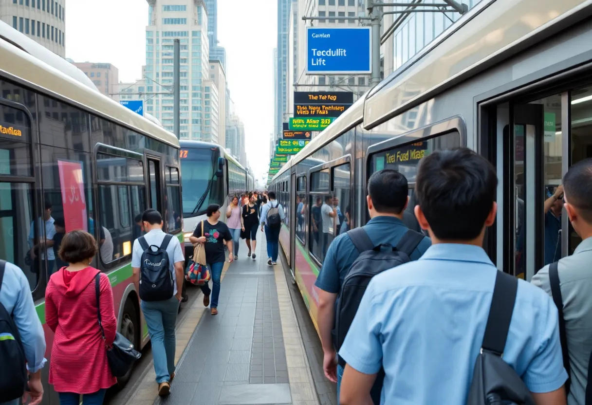 Illustration of diverse public transportation in Charlotte, NC