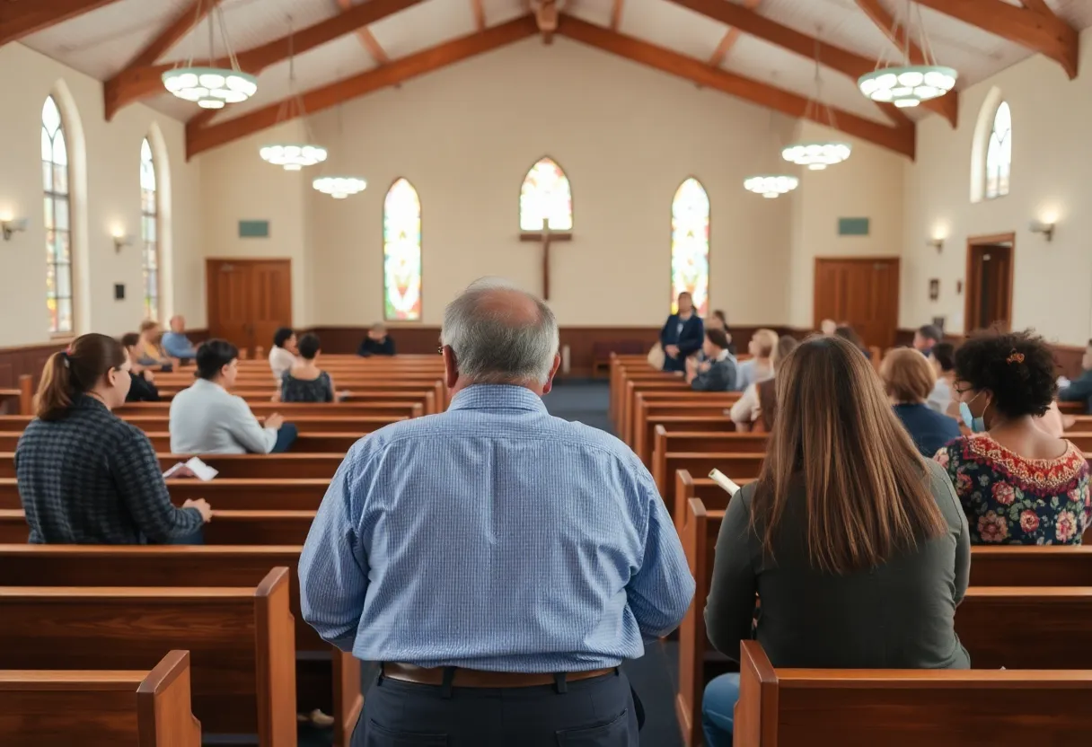 Congregation engaged in active shooter safety training session