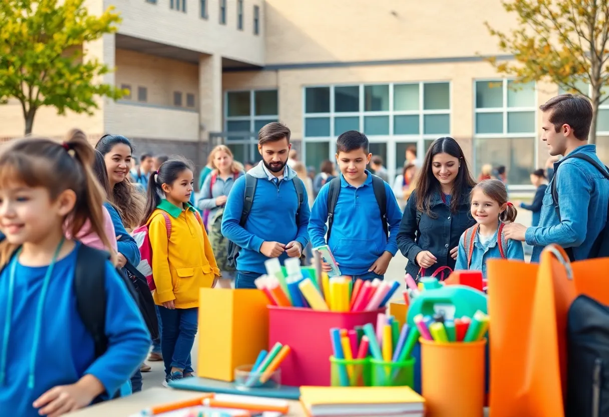 Students and teachers preparing for the school year at Charlotte-Mecklenburg Schools