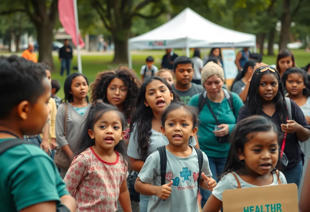 Attendees at a health fair in panic after gunfire.