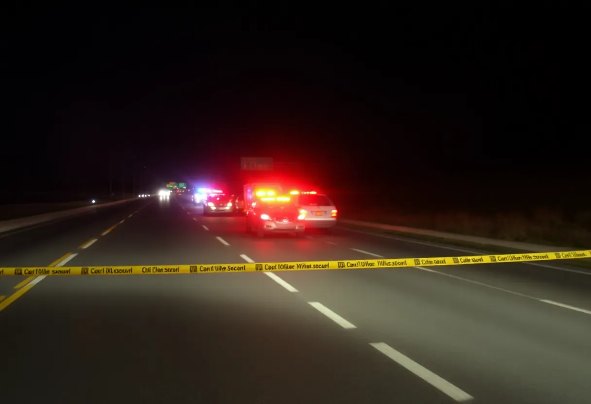 Emergency responders at the scene of a head-on collision on Interstate 277 in Charlotte.