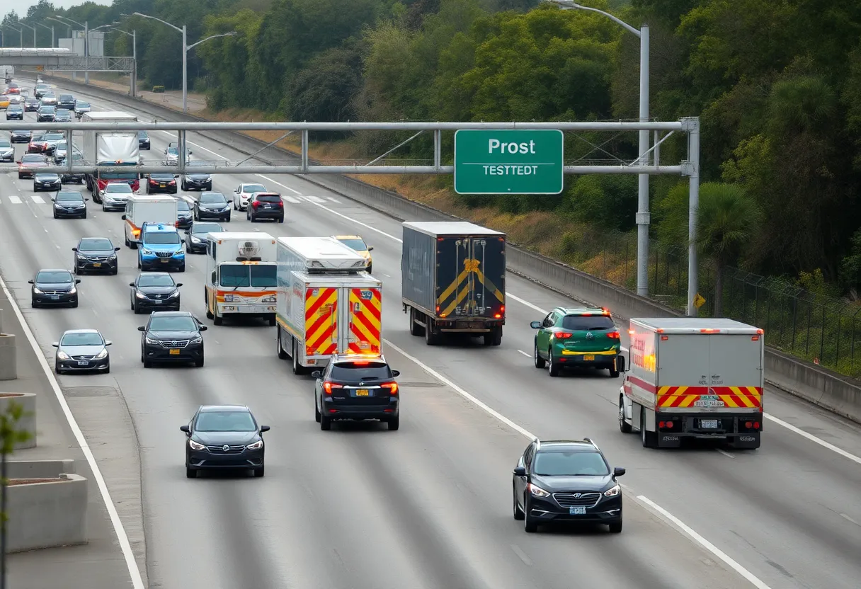 Traffic disruption on I-85 due to an accident in Charlotte