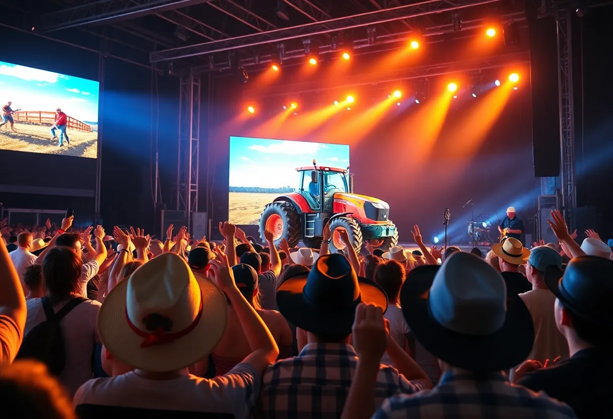 Fans enjoying Jason Aldean's concert at PNC Music Pavilion in Charlotte