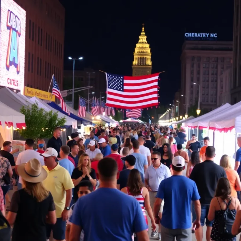A diverse group of people enjoying Labor Day events in Charlotte NC
