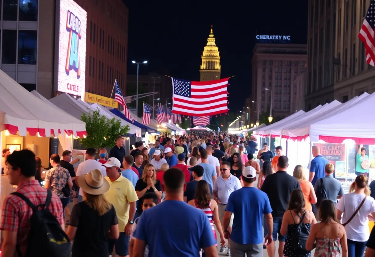 A diverse group of people enjoying Labor Day events in Charlotte NC