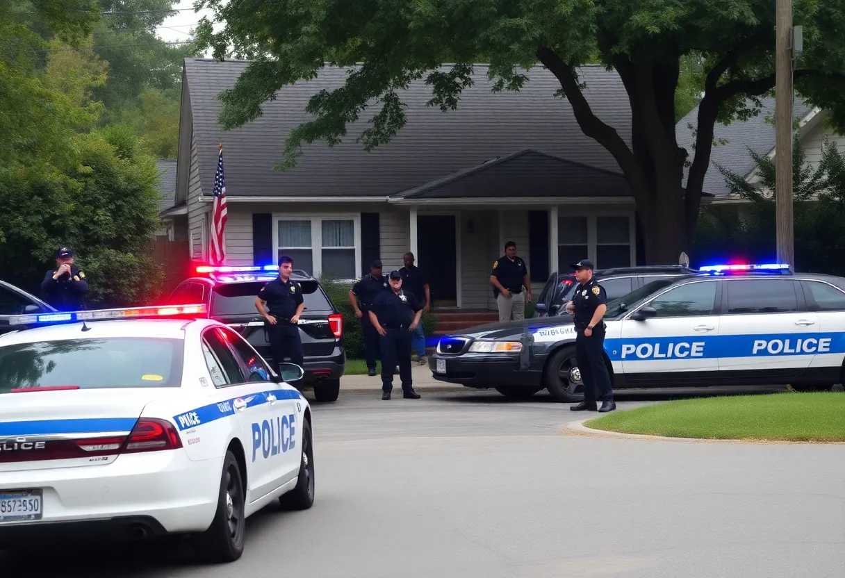 Police officers at a shooting scene in Charlotte