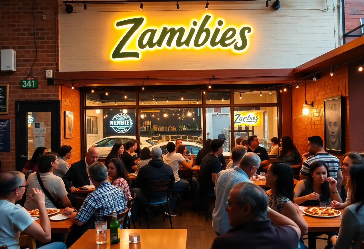 People enjoying time at Zämbies Pizza in Charlotte
