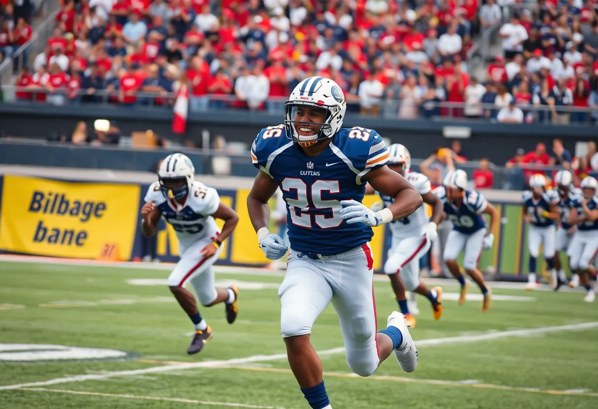 Fans at a college football game between Charlotte 49ers and North Carolina Tar Heels.