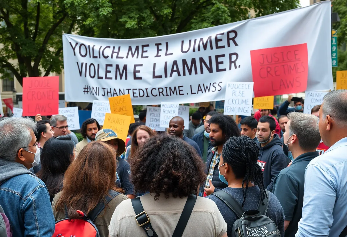 Community members discussing violent crime legislation in Charlotte.
