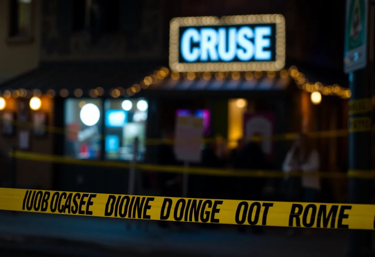 Crime scene with police tape in East Charlotte