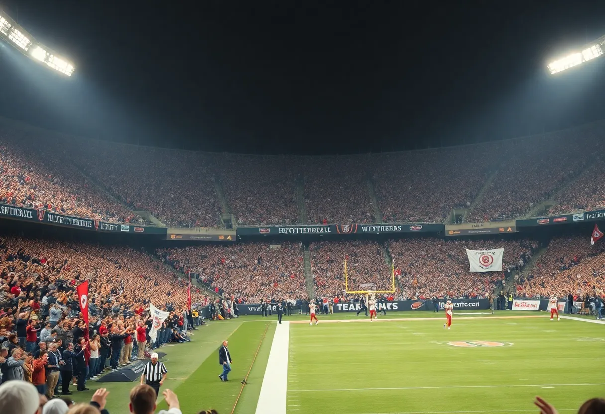 Charlotte Football fans celebrating a historic victory and induction ceremony.