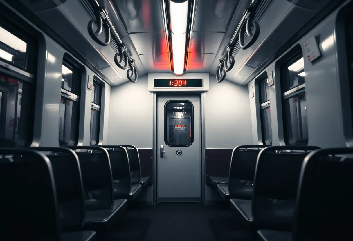 Interior of a Charlotte light rail train