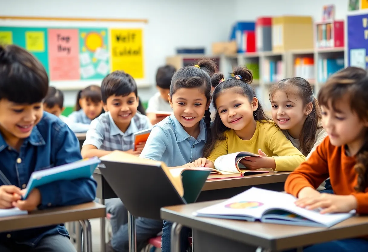 Students actively participating in classroom learning in Charlotte