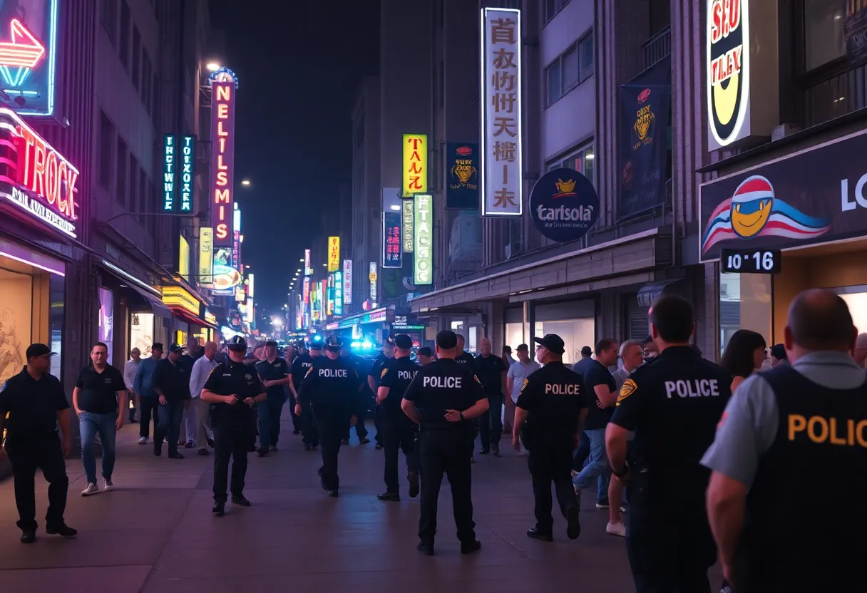 Police investigating a shooting scene in Uptown Charlotte