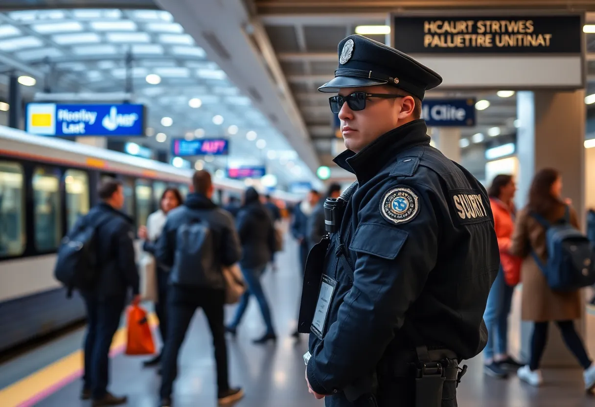 Security presence in Charlotte transit area