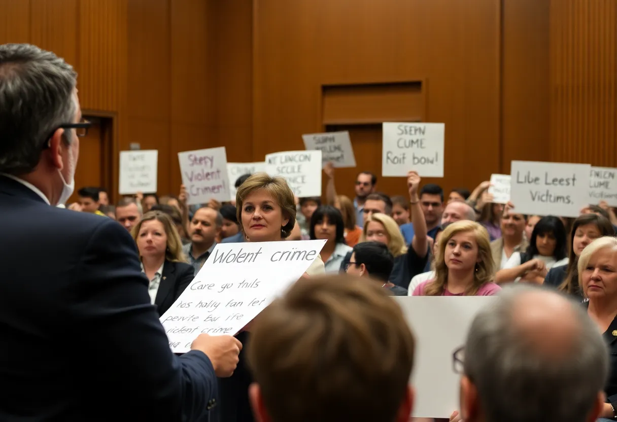 A hearing at the courthouse on victims of violent crime in Charlotte