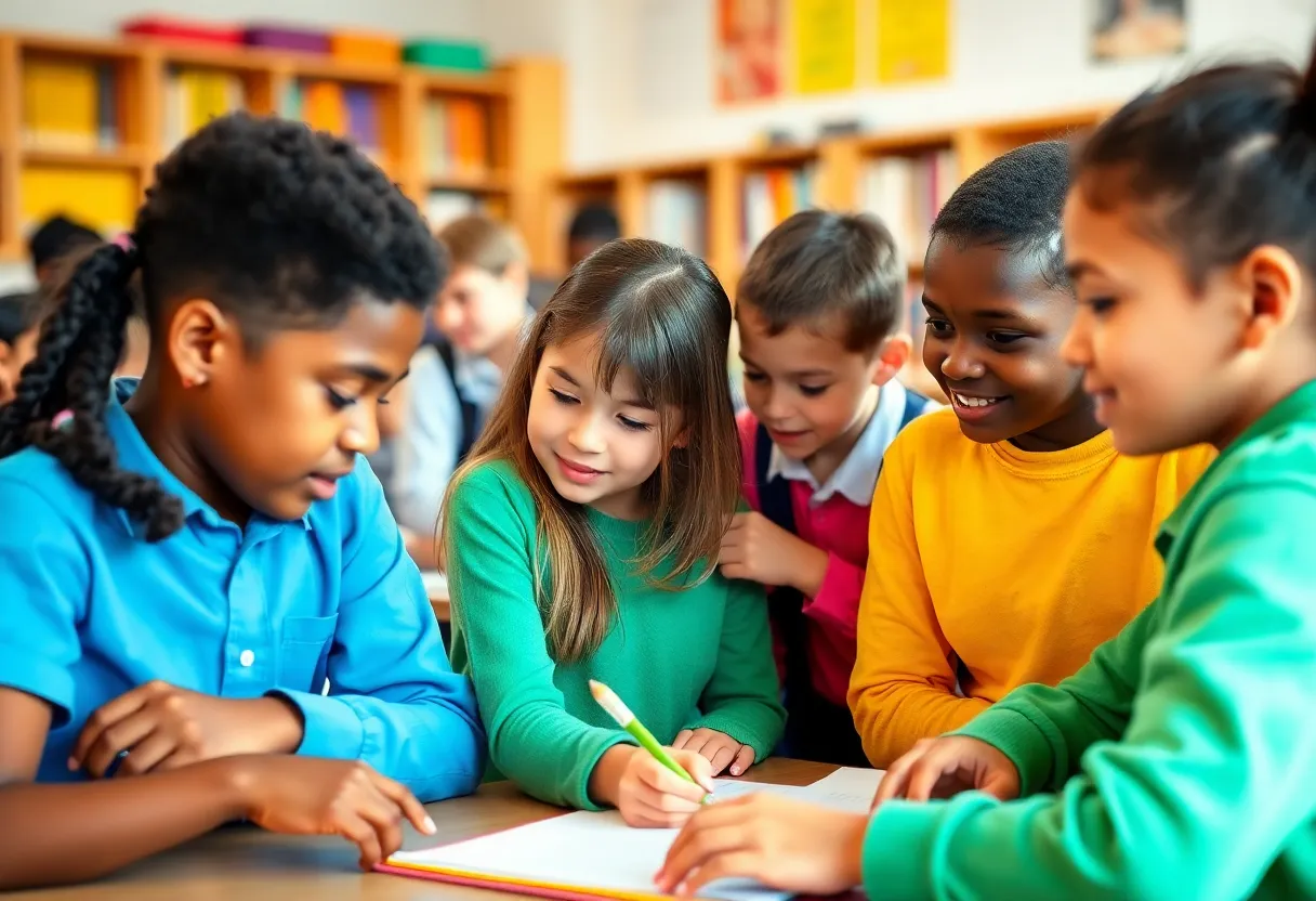 Students at Charlotte-Mecklenburg Schools participating in classroom activities.
