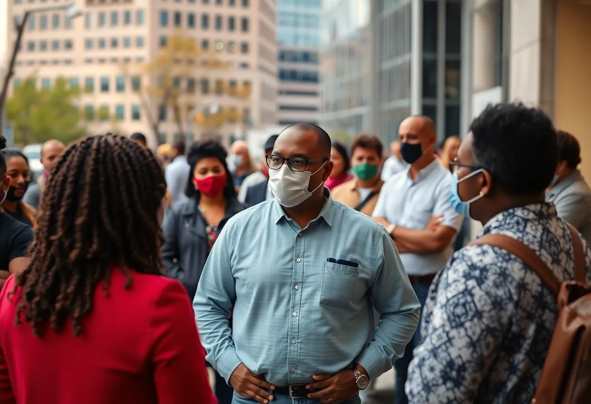Community members engaging in discussion about ICE's operations in Charlotte, NC.