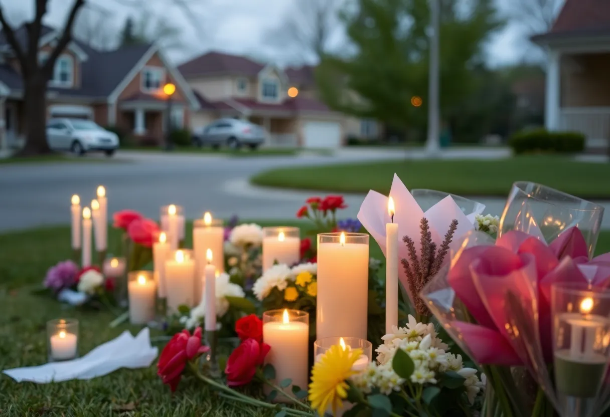 Vigils and flowers symbolizing community mourning over youth violence