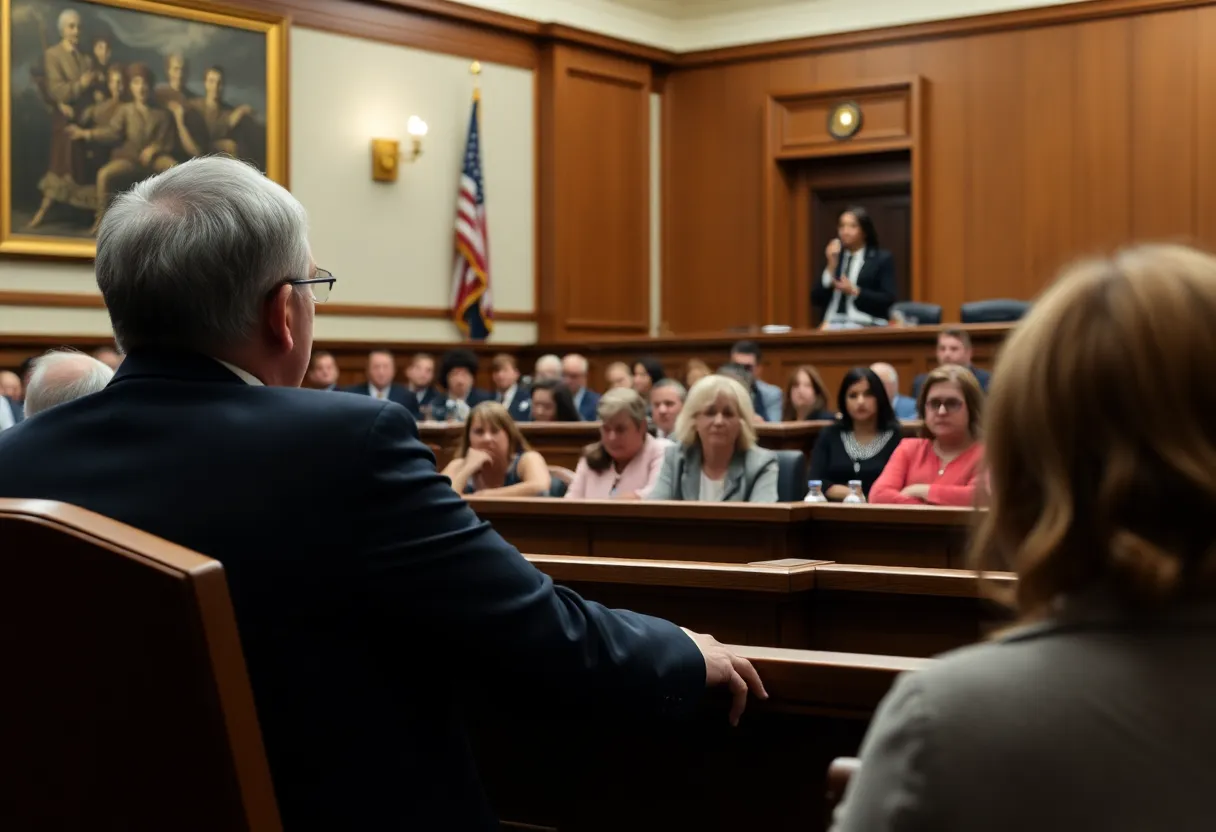 Lawmakers discussing violent crime during a congressional hearing