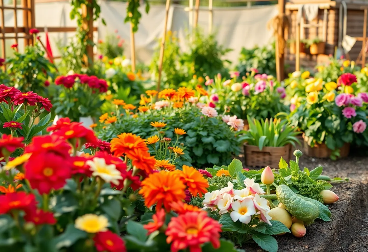 Beautiful garden farm in Concord, NC, representing love and community.