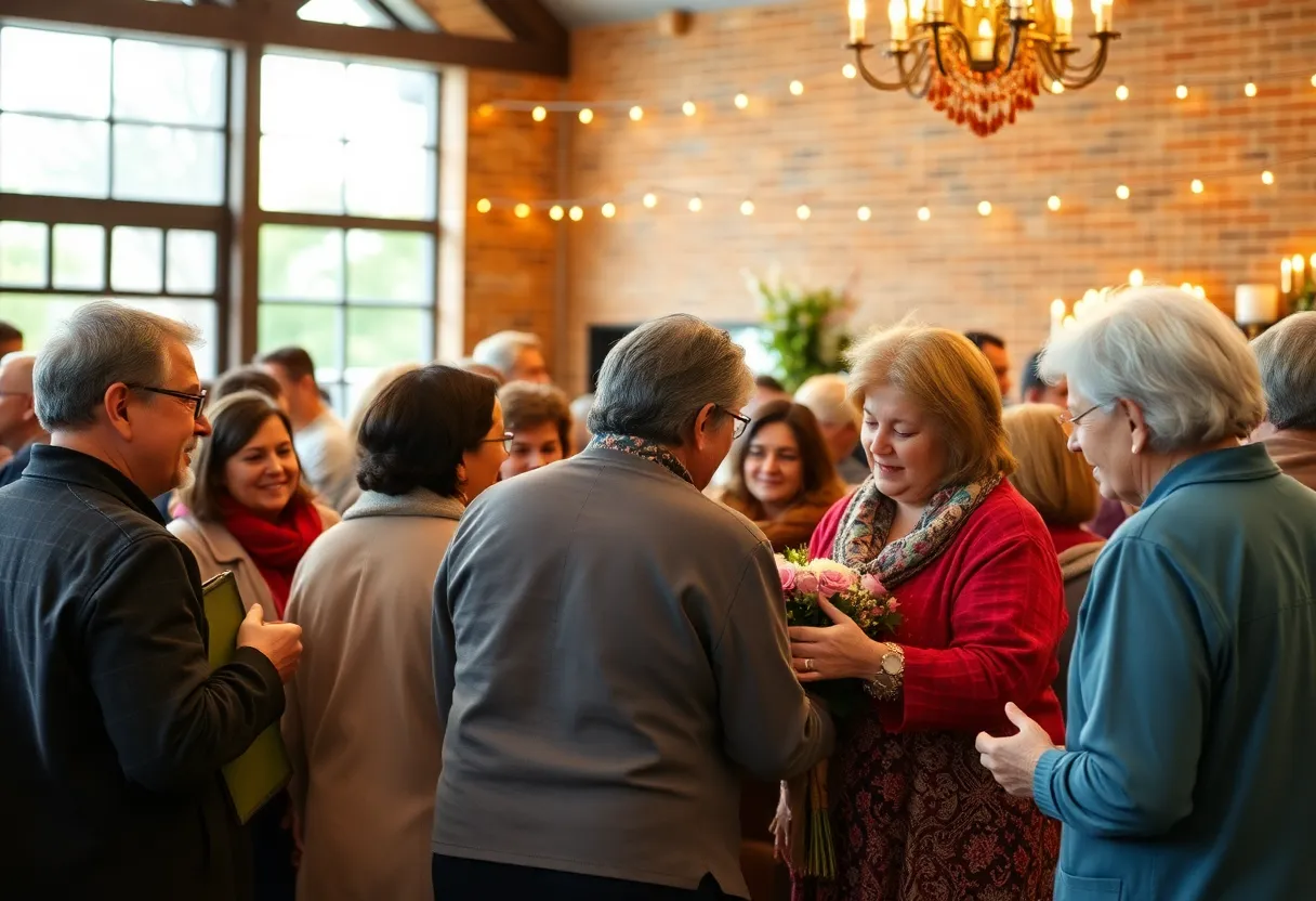 Community members gathering in remembrance of Mary Mildred McLaughlin.