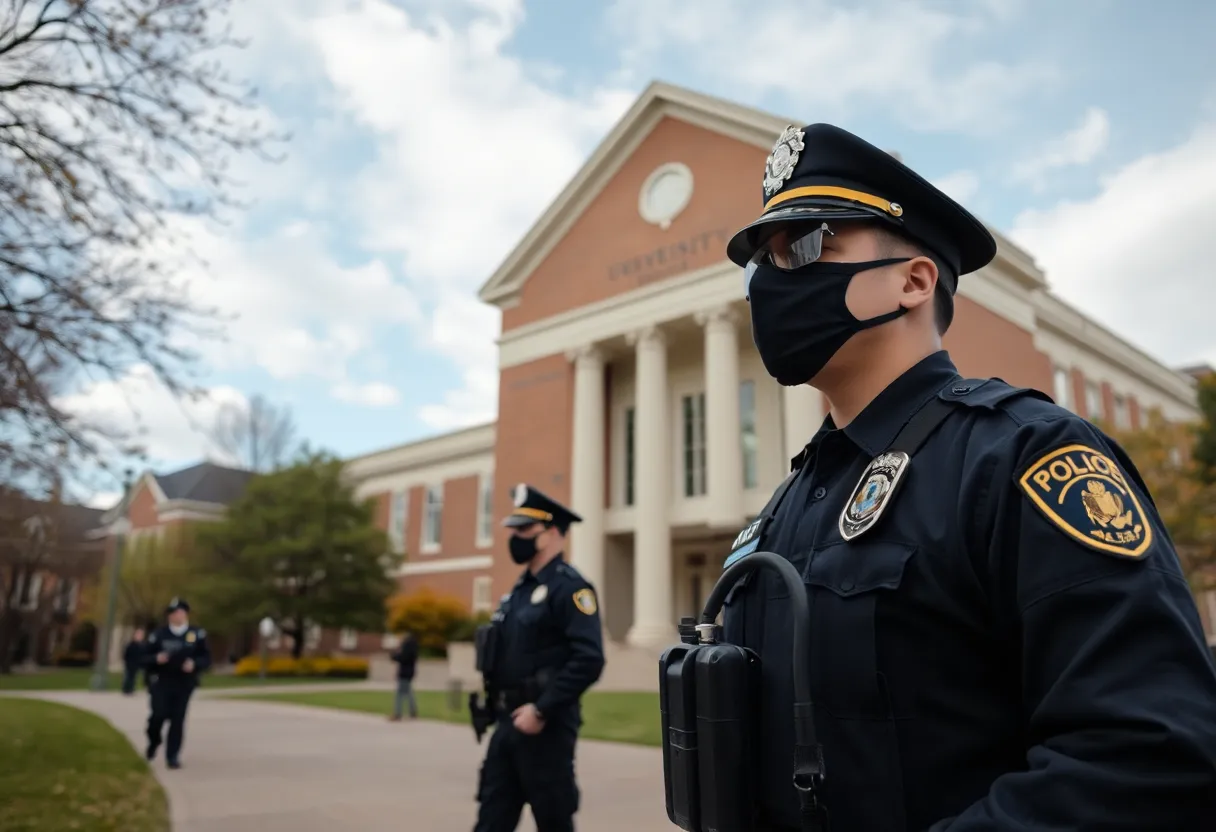 Police presence near Wallis Hall at UNC Charlotte