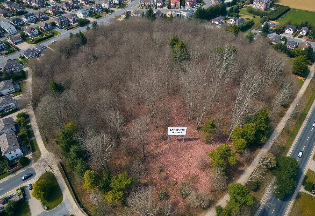 Aerial view of the proposed data center site in Matthews, NC
