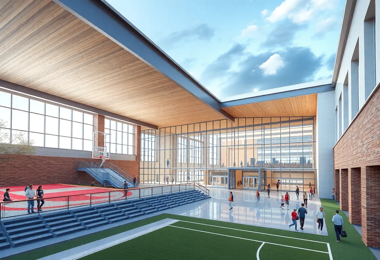 Architectural rendering of Saleh Athletic Center at Charlotte Christian School