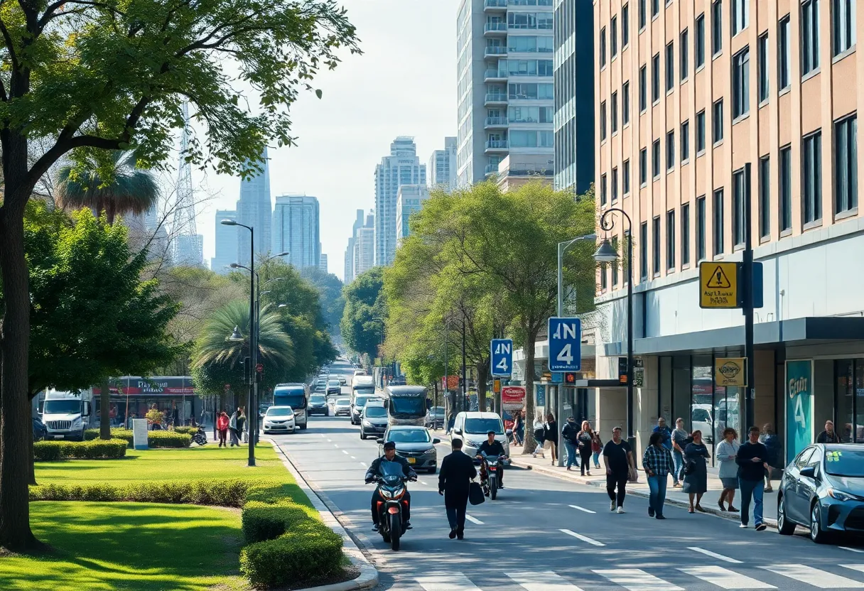 Uptown Charlotte city street scene emphasizing public safety concerns.