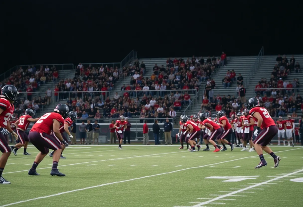 West Charlotte High School football team in action during a game against Monroe.