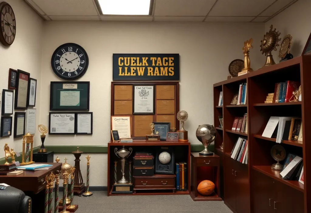 Interior view of the Charlotte 49ers athletic department office