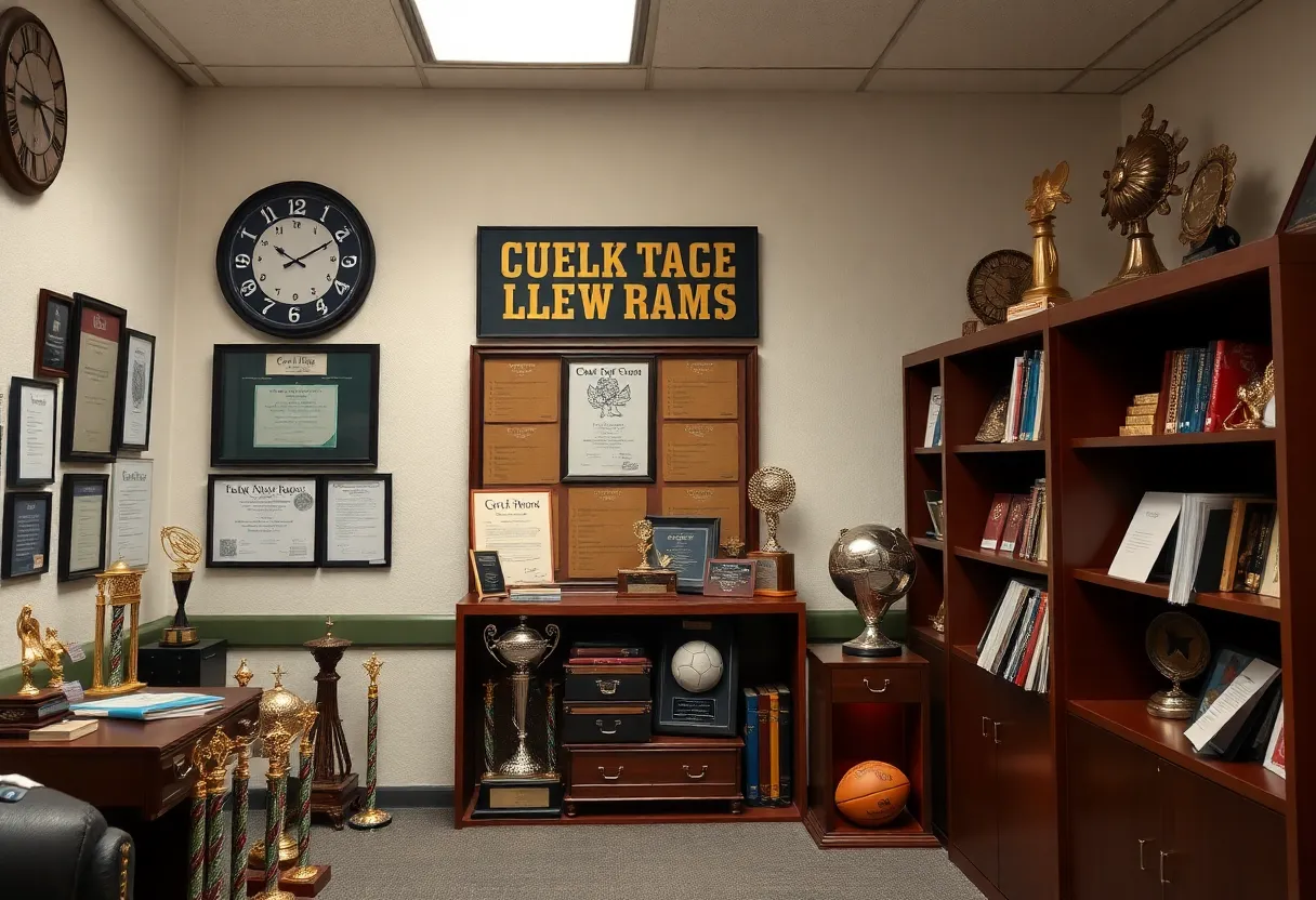 Interior view of the Charlotte 49ers athletic department office