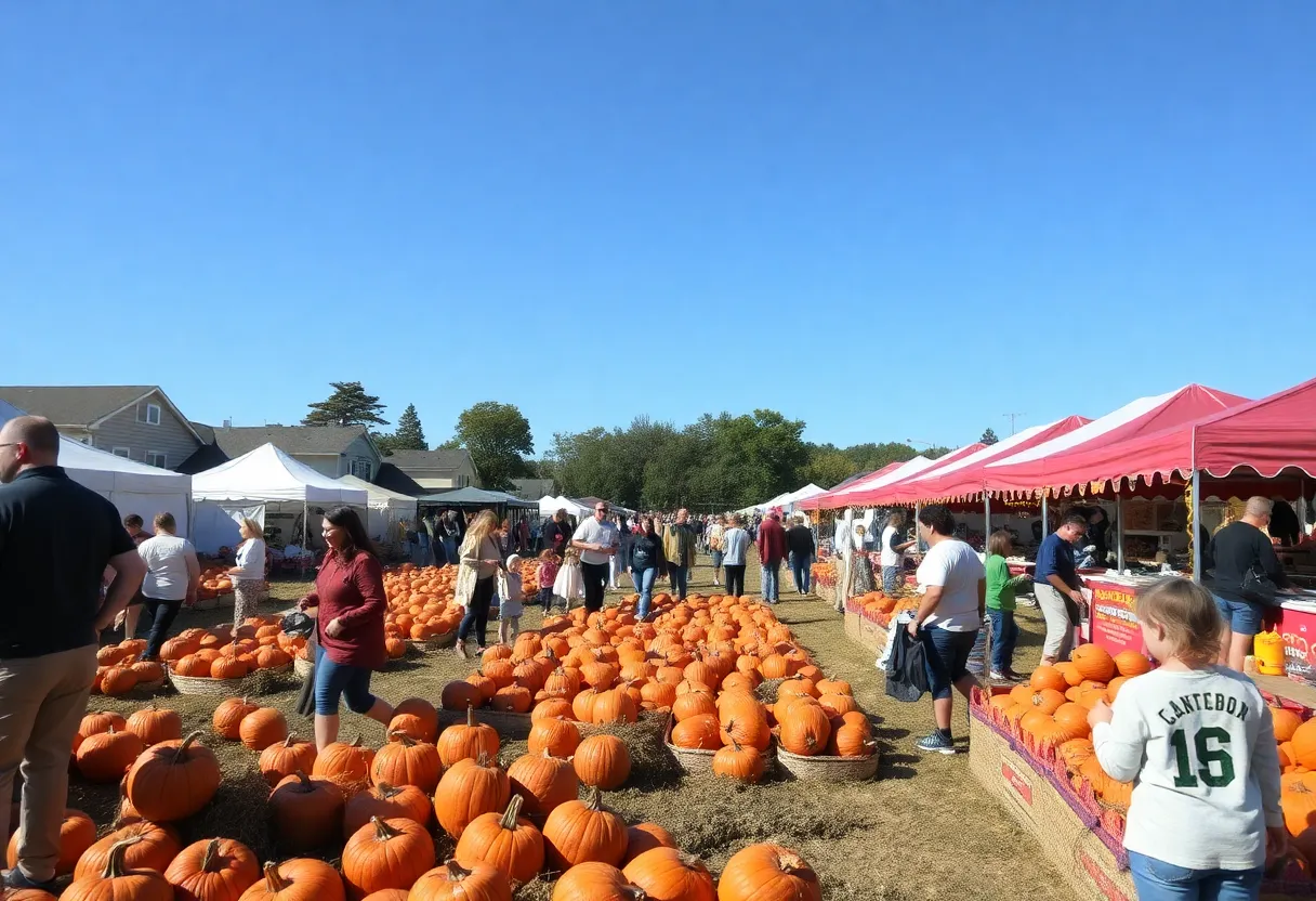 Families enjoying events and pumpkin picking in Charlotte
