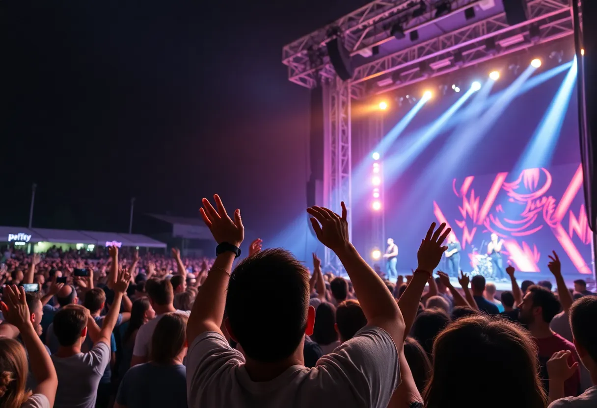 Crowd enjoying a concert in Charlotte
