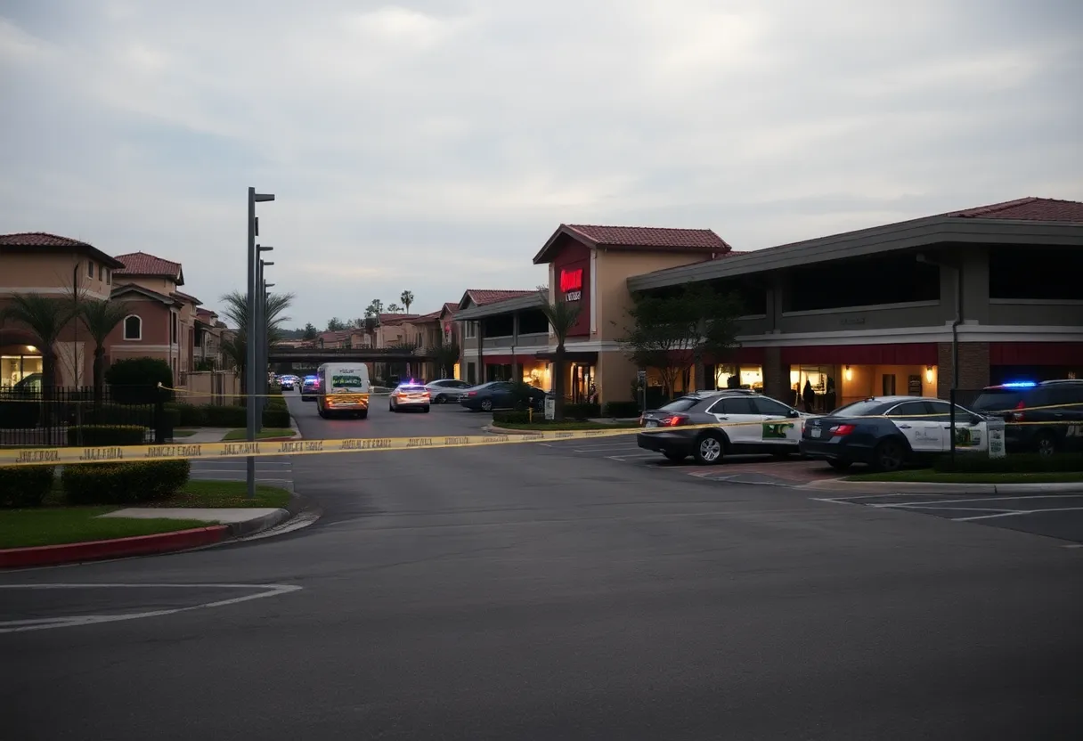 Police investigating a shooting scene at an apartment complex in Charlotte NC