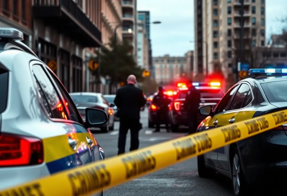 Police investigating a shooting scene in Charlotte