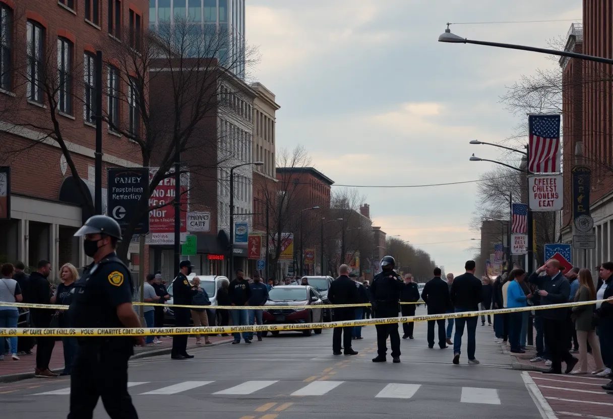 Police presence at the scene of a shooting in Charlotte